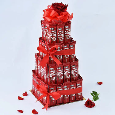 66 KitKat Chocolates & Red Rose